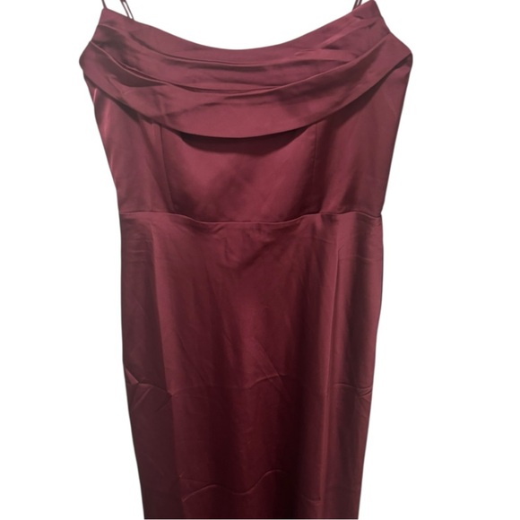 NWT Park & Fifth Rosedale Merlot Satin Midi Dress L - Picture 2 of 13